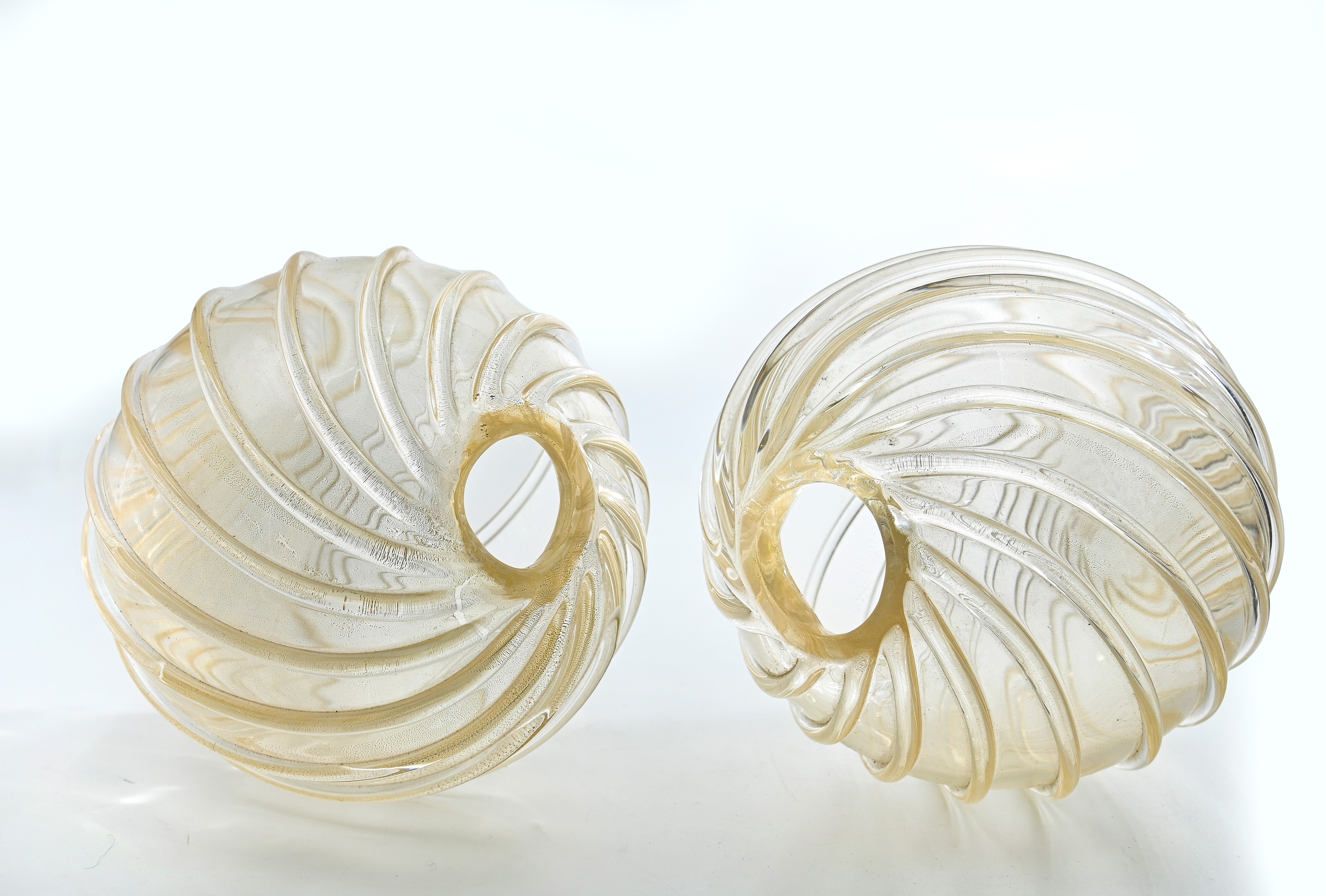 Coppia di sfere in vetro di Murano