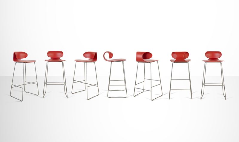 Set di 7 Panche Maxima Rosse