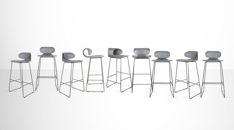 Set di 9 Panche Maxima Grigie