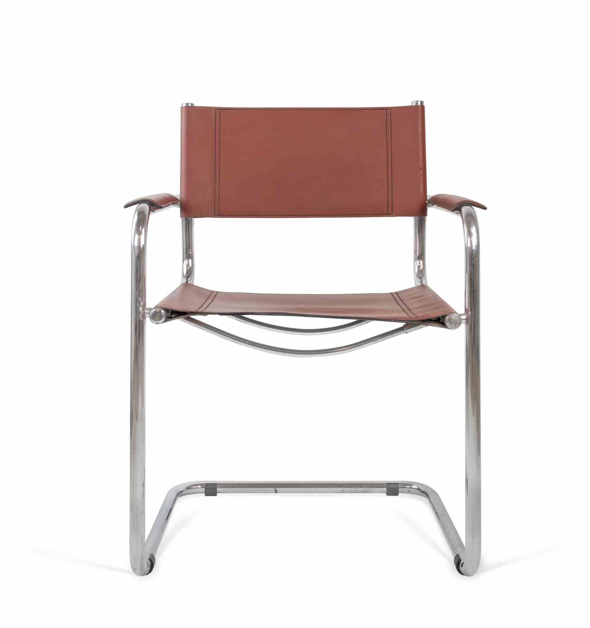 Set di 4 Sedie Vintage S34 Cognac