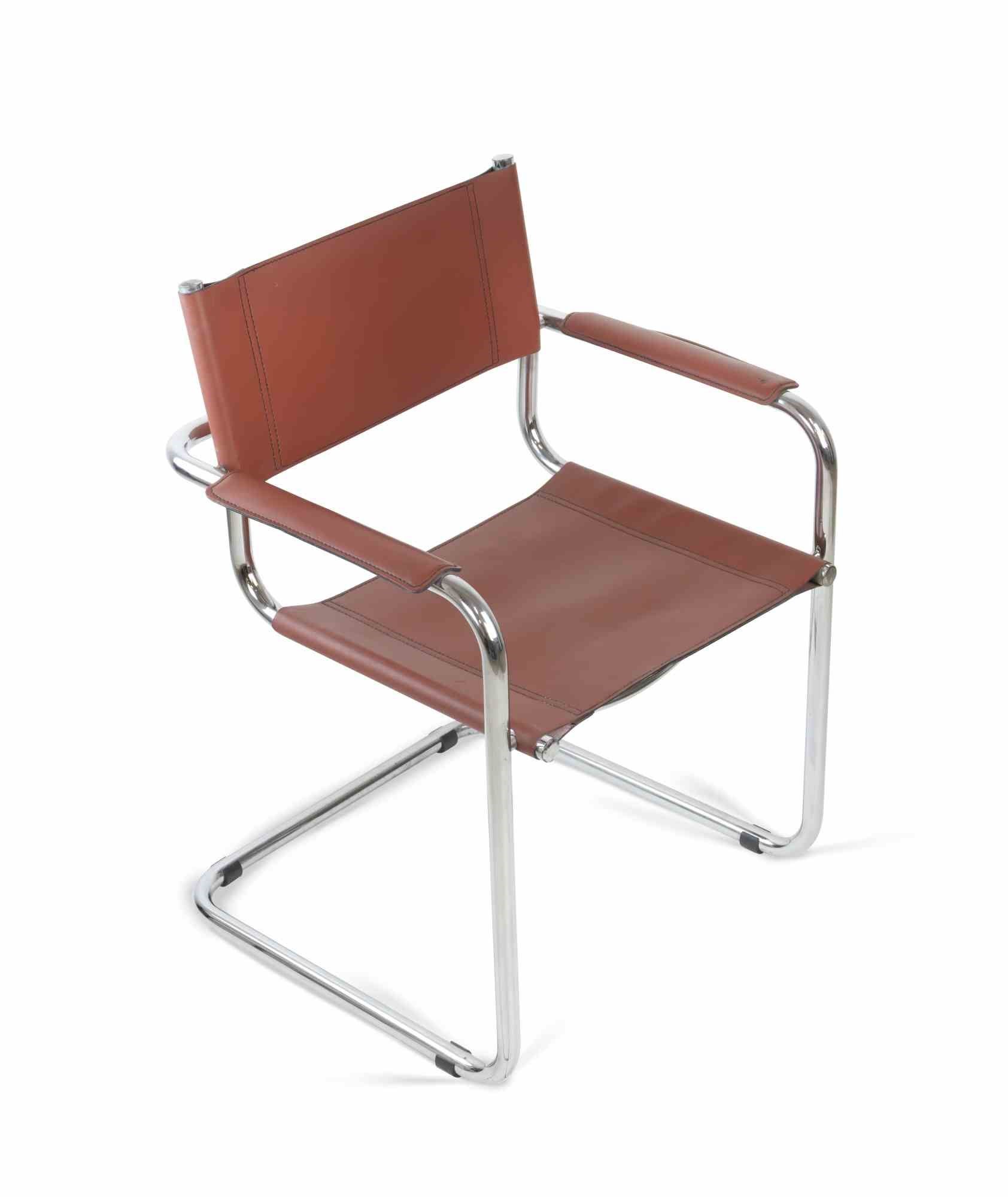 Set di 4 Sedie Vintage S34 Cognac