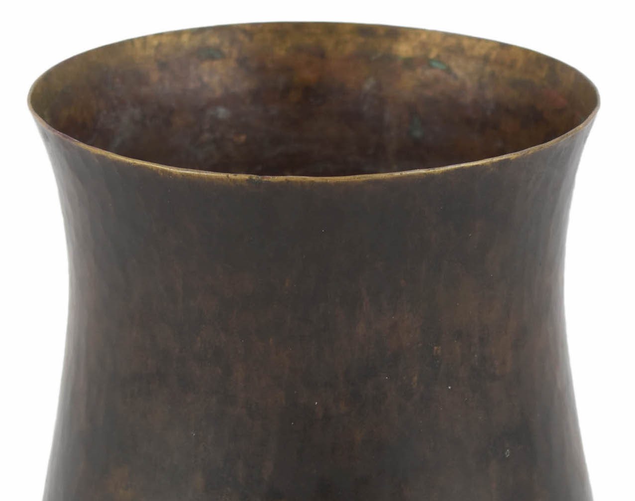 Vaso in Ottone Patinato Scuro