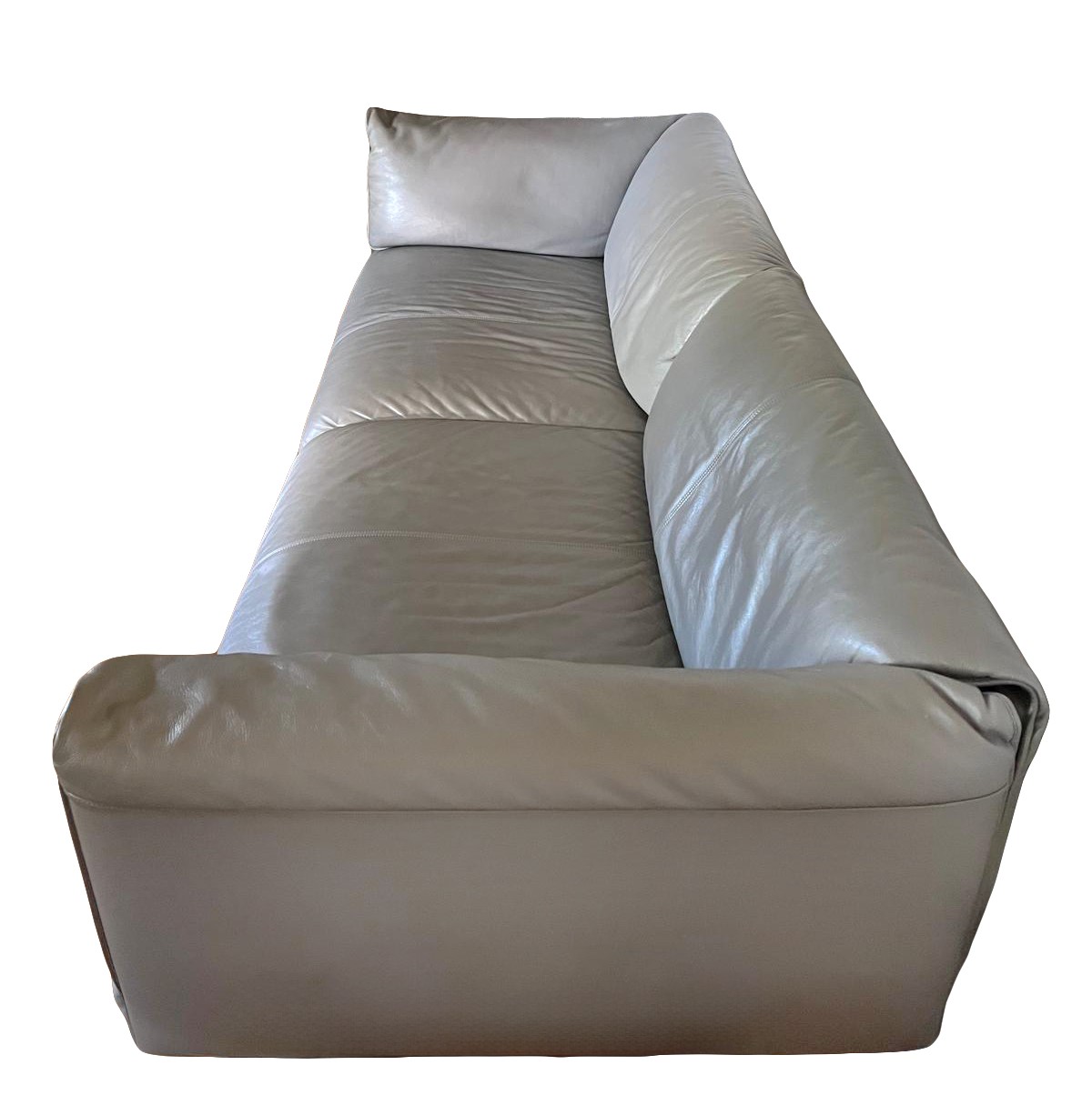 Divano a tre posti in pelle e tavolino vintage John John