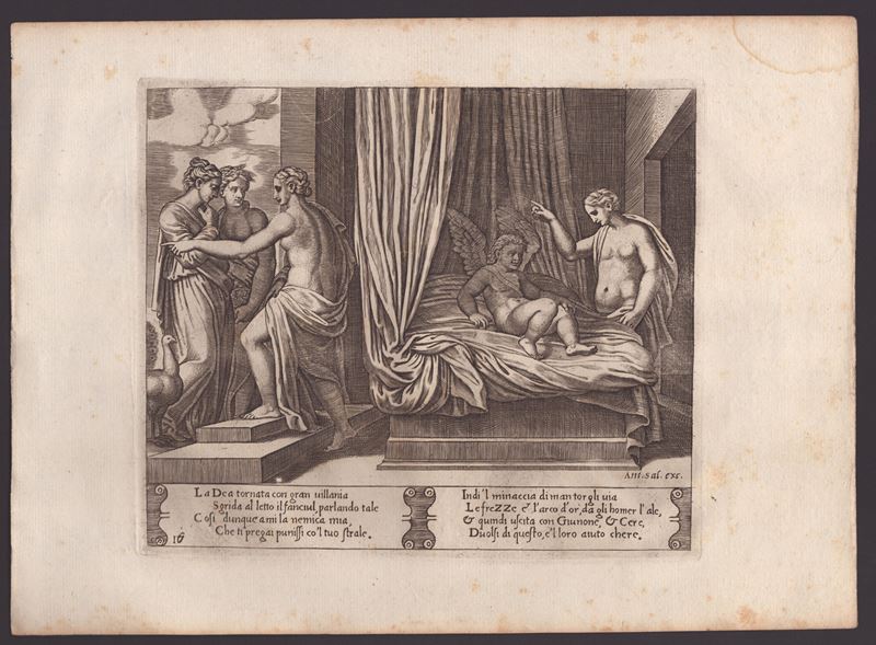 Agostino Veneziano (agostino dei Musi), Maestro del Dado (1530-1560 Fl.) - Storia di Cupido e Psi...