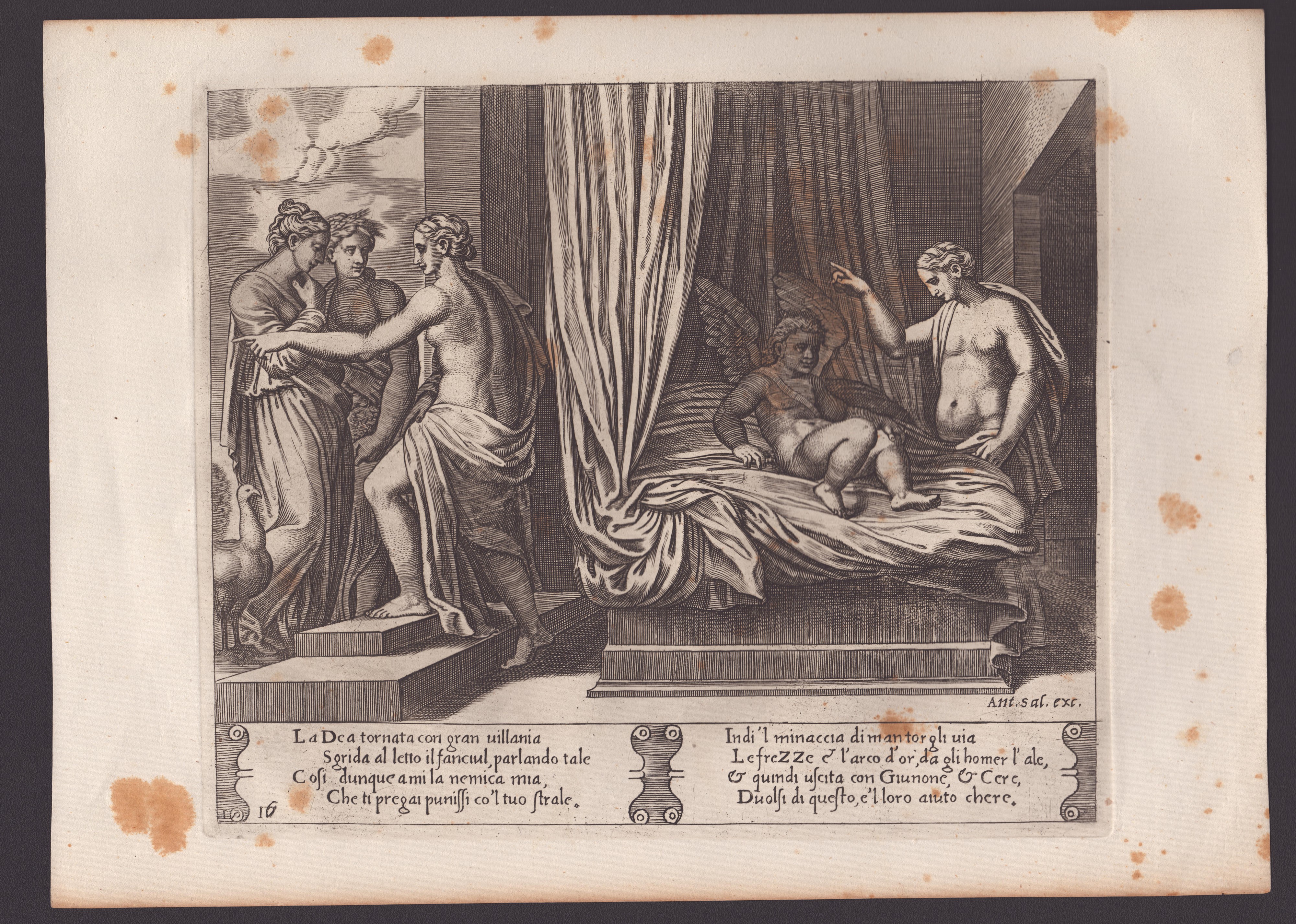 Agostino Veneziano (agostino dei Musi), Maestro del Dado (1530-1560 Fl.) - Storia di Cupido e Psi...