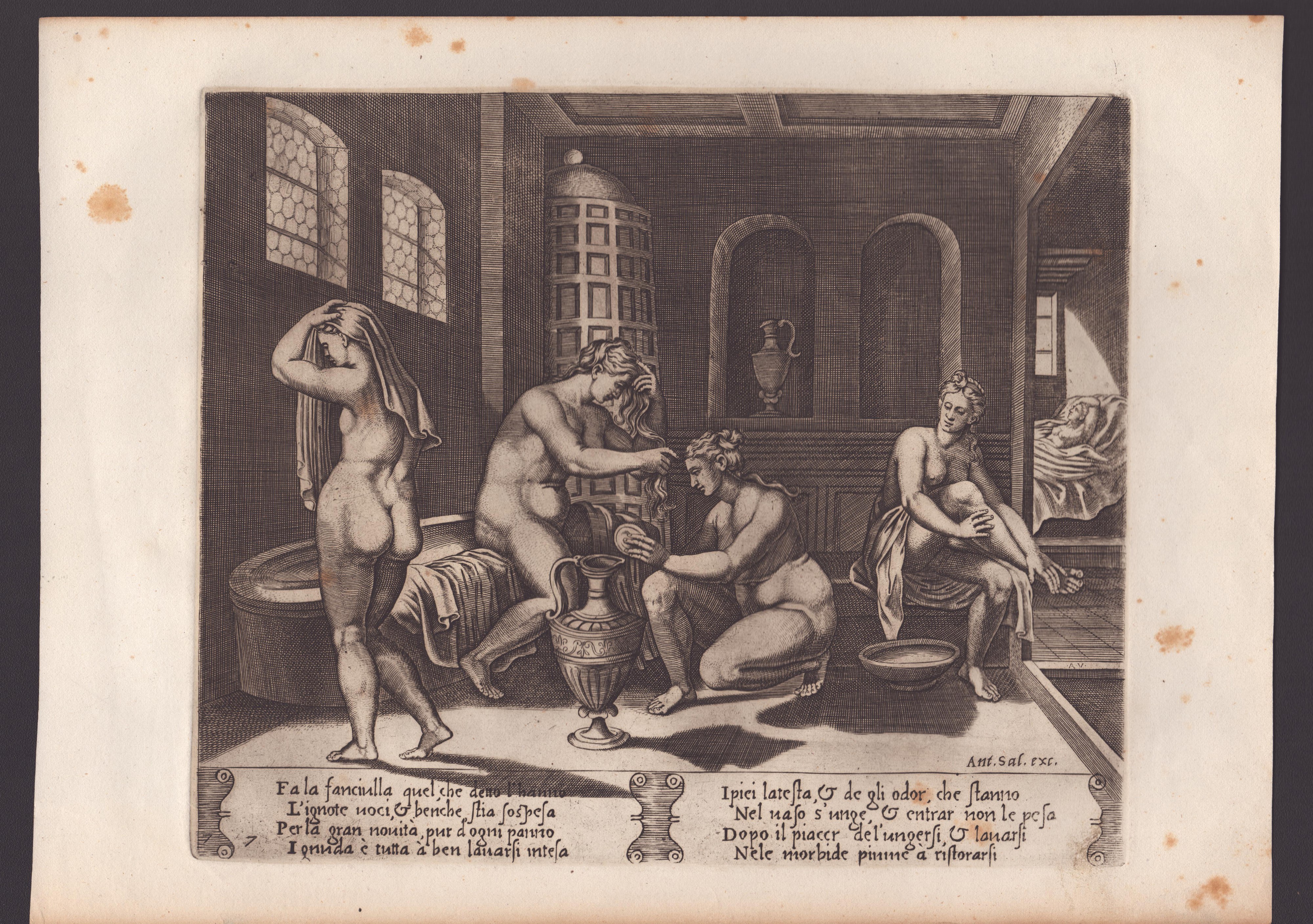 Agostino Veneziano (agostino dei Musi), Maestro del Dado (1530-1560 Fl.) - Storia di Cupido e Psi...