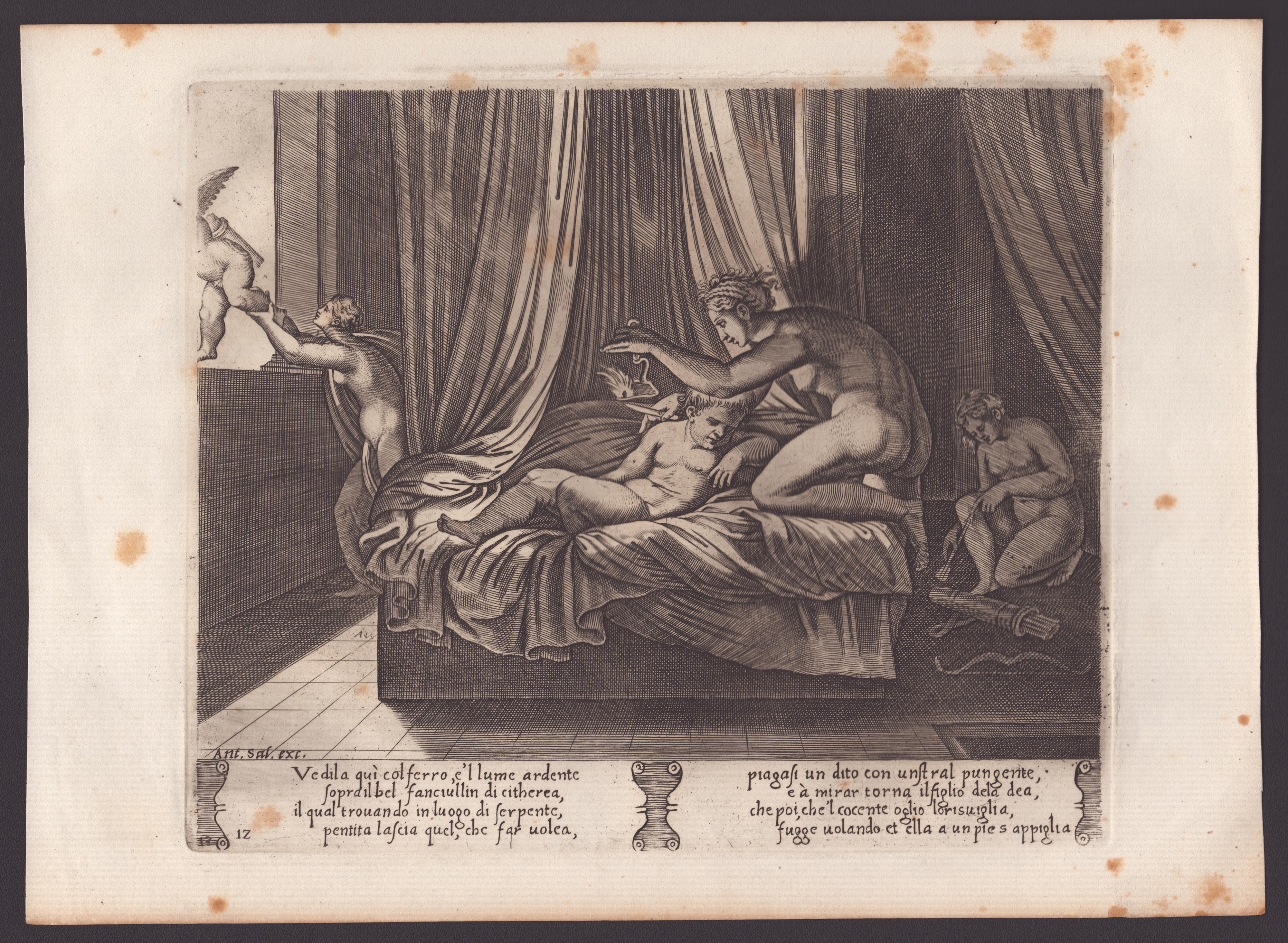 Agostino Veneziano (agostino dei Musi), Maestro del Dado (1530-1560 Fl.) - Storia di Cupido e Psi...