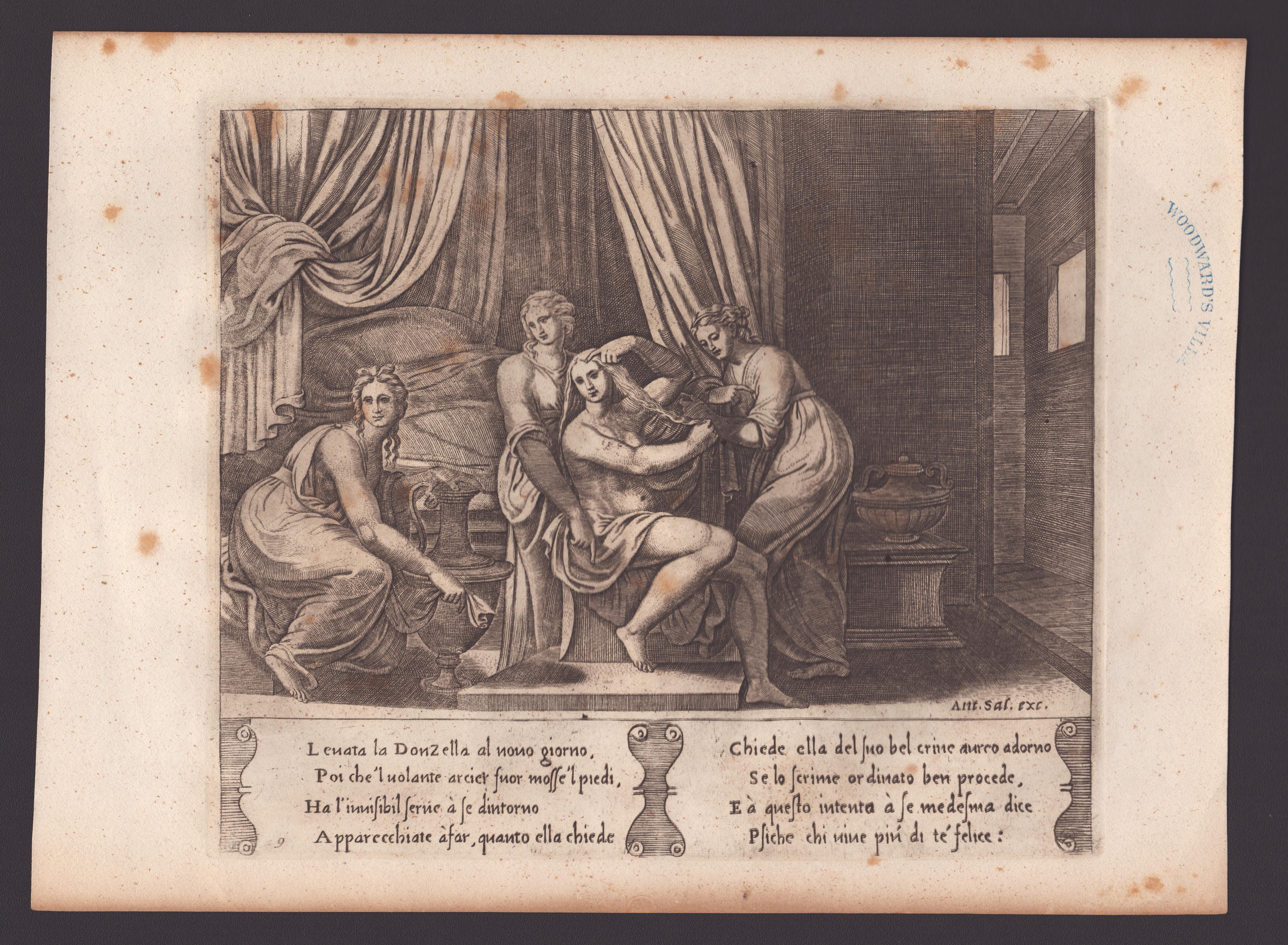 Agostino Veneziano (agostino dei Musi), Maestro del Dado (1530-1560 Fl.) - Storia di Cupido e Psi...