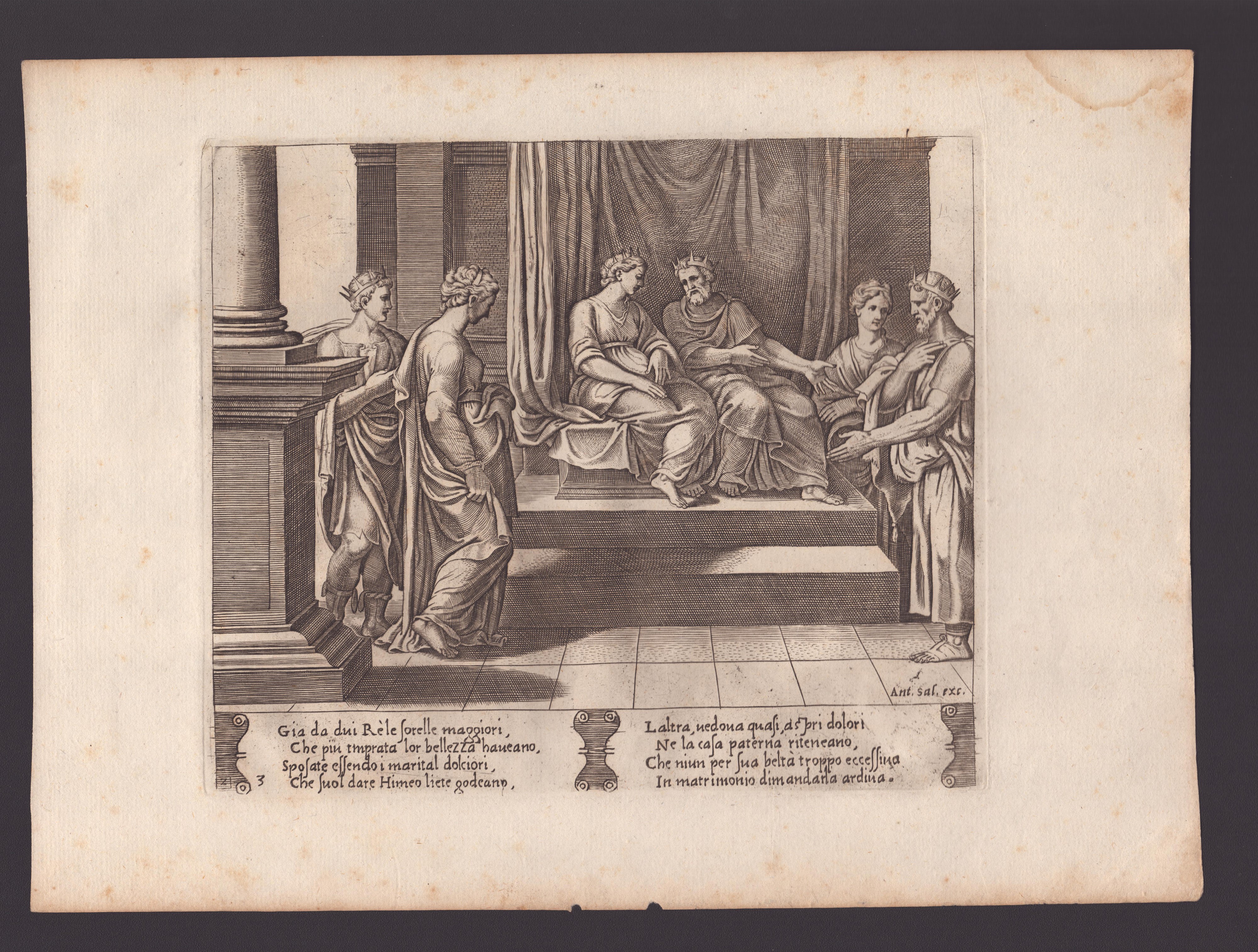 Agostino Veneziano (agostino dei Musi), Maestro del Dado (1530-1560 Fl.) - Storia di Cupido e Psi...