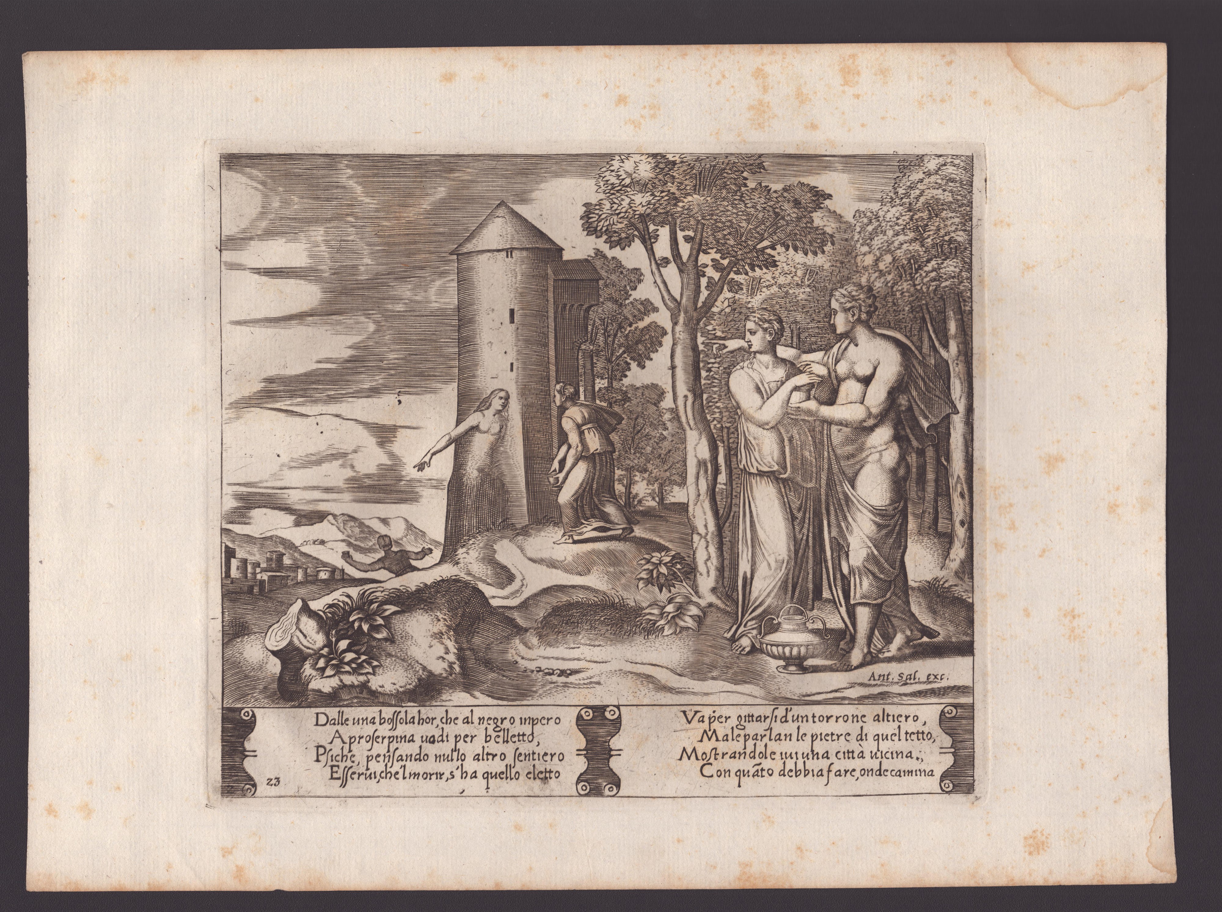 Agostino Veneziano (agostino dei Musi), Maestro del Dado (1530-1560 Fl.) - Storia di Cupido e Psi...