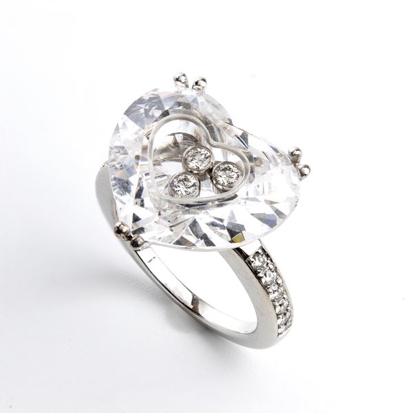 CHOPARD - Happy Diamonds collection: diamond gold glass heart ring