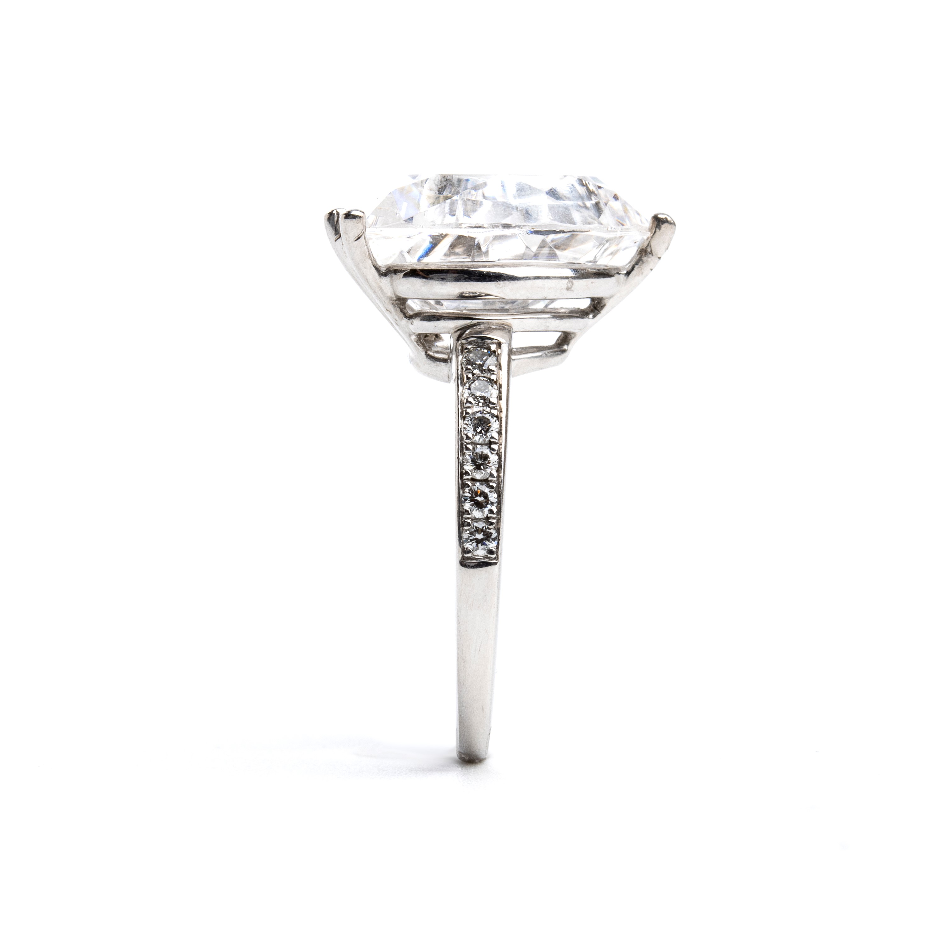 Collezione Happy Diamonds: anello a cuore in oro diamanti e vetro