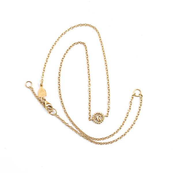 CHANTECLER - Yellow gold necklace with logo