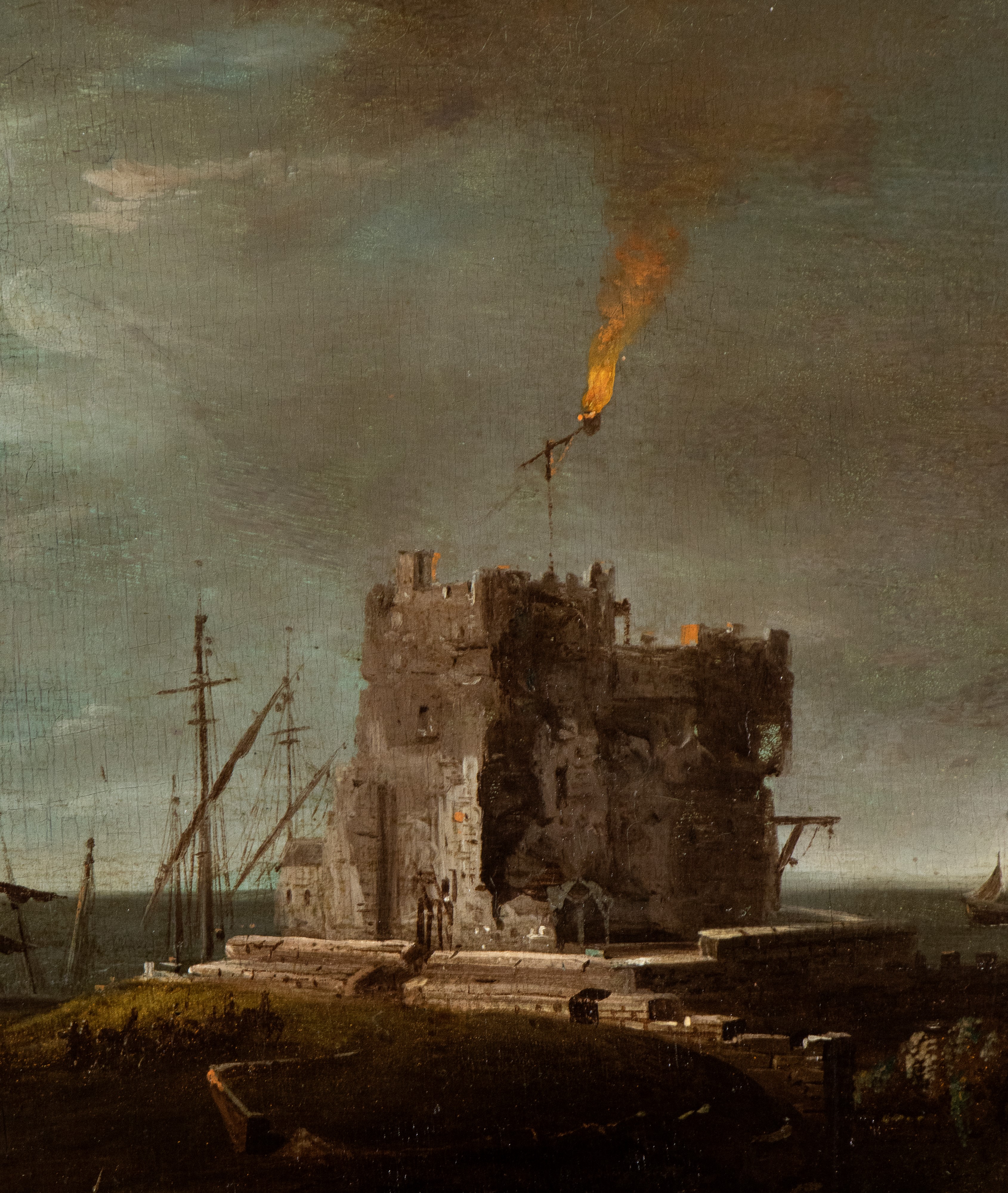 Artista Nordico Attivo in Italia, Prima Metà XVII Secolo - Combattimento al Chiaro di Luna nei Pr...