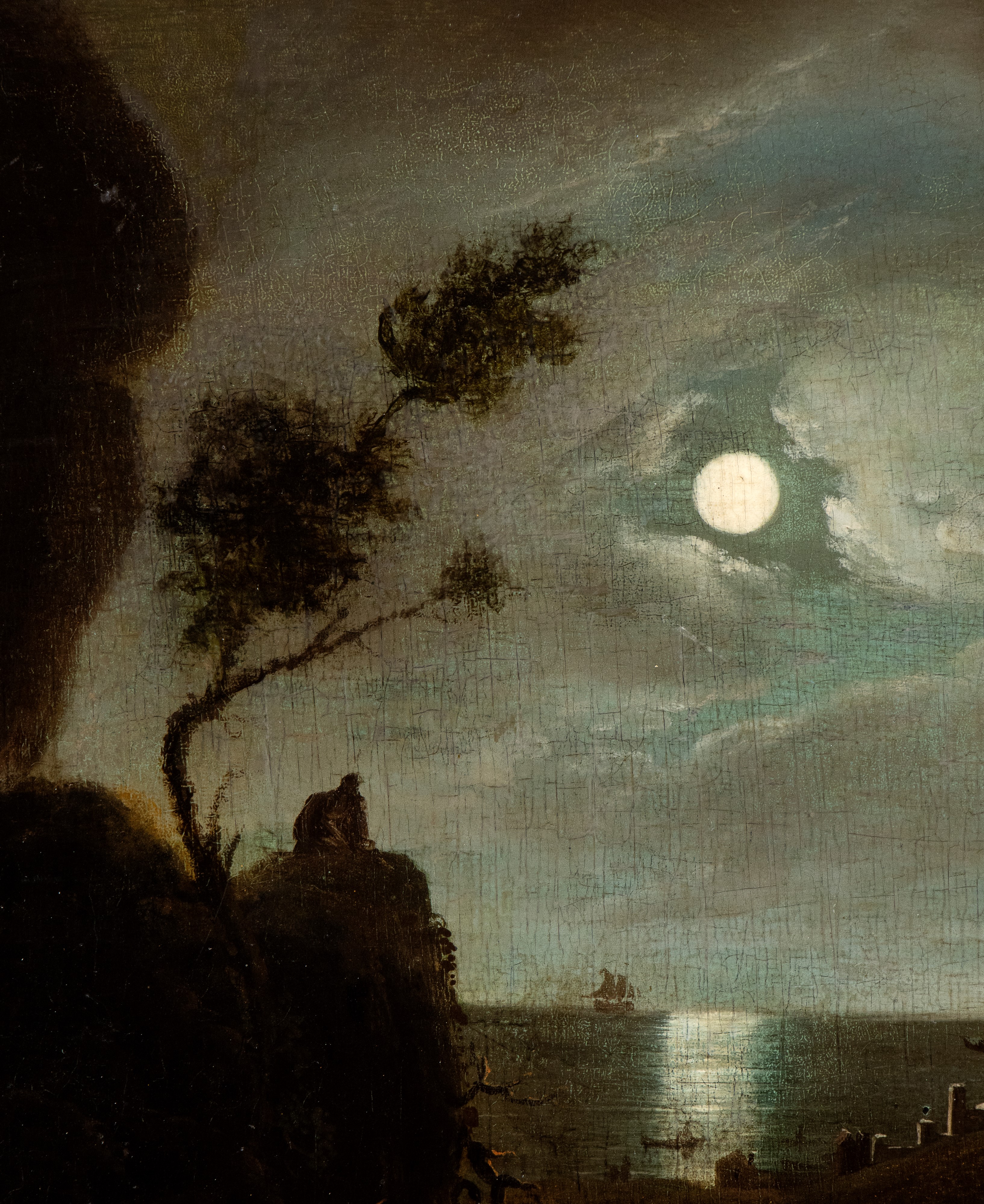 Artista Nordico Attivo in Italia, Prima Metà XVII Secolo - Combattimento al Chiaro di Luna nei Pr...