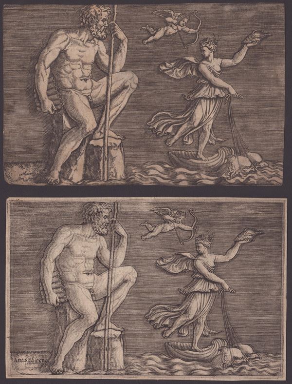 Marco Dente detto Marco da Ravenna - Galatea flees from Polyphemus