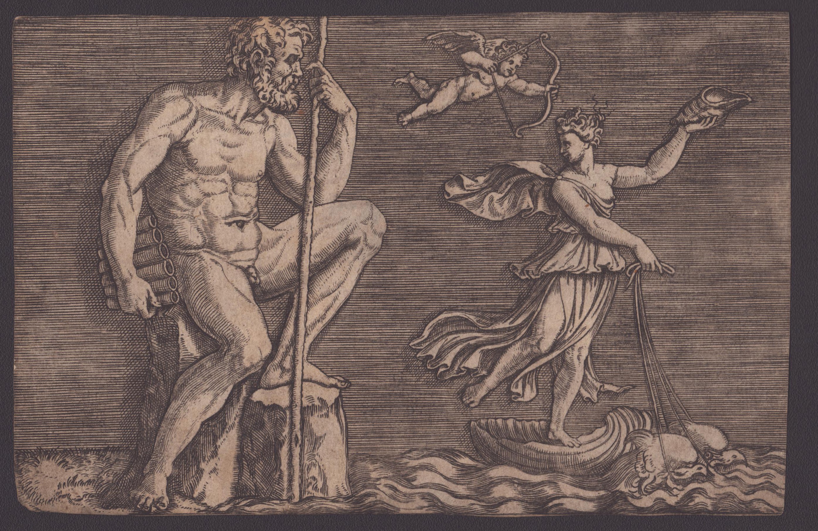 Marco Dente Detto Marco da Ravenna - Galatea Fugge da Polifemo