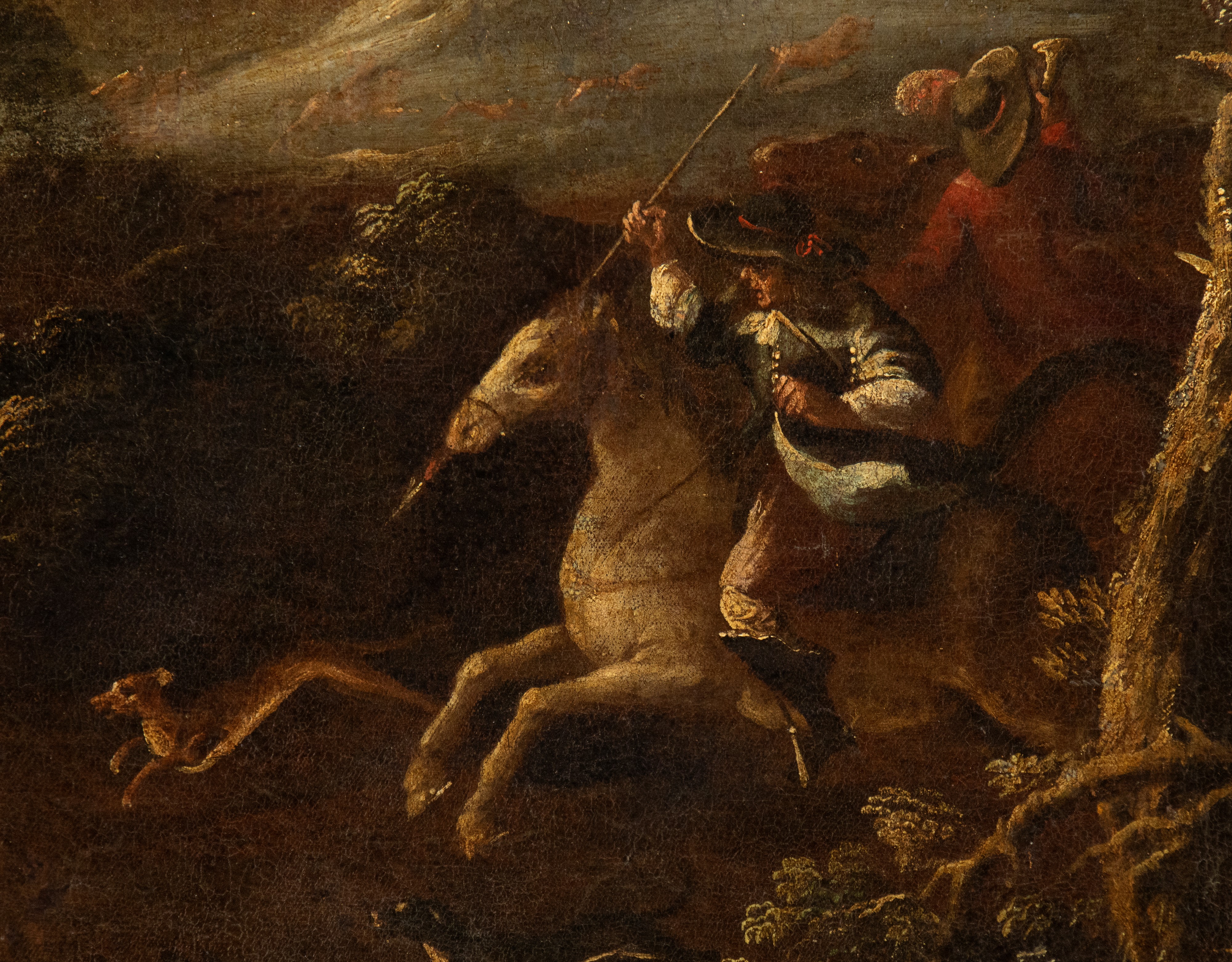 Artista Fiammingo, XVII Secolo - Paesaggio con Scena di Caccia