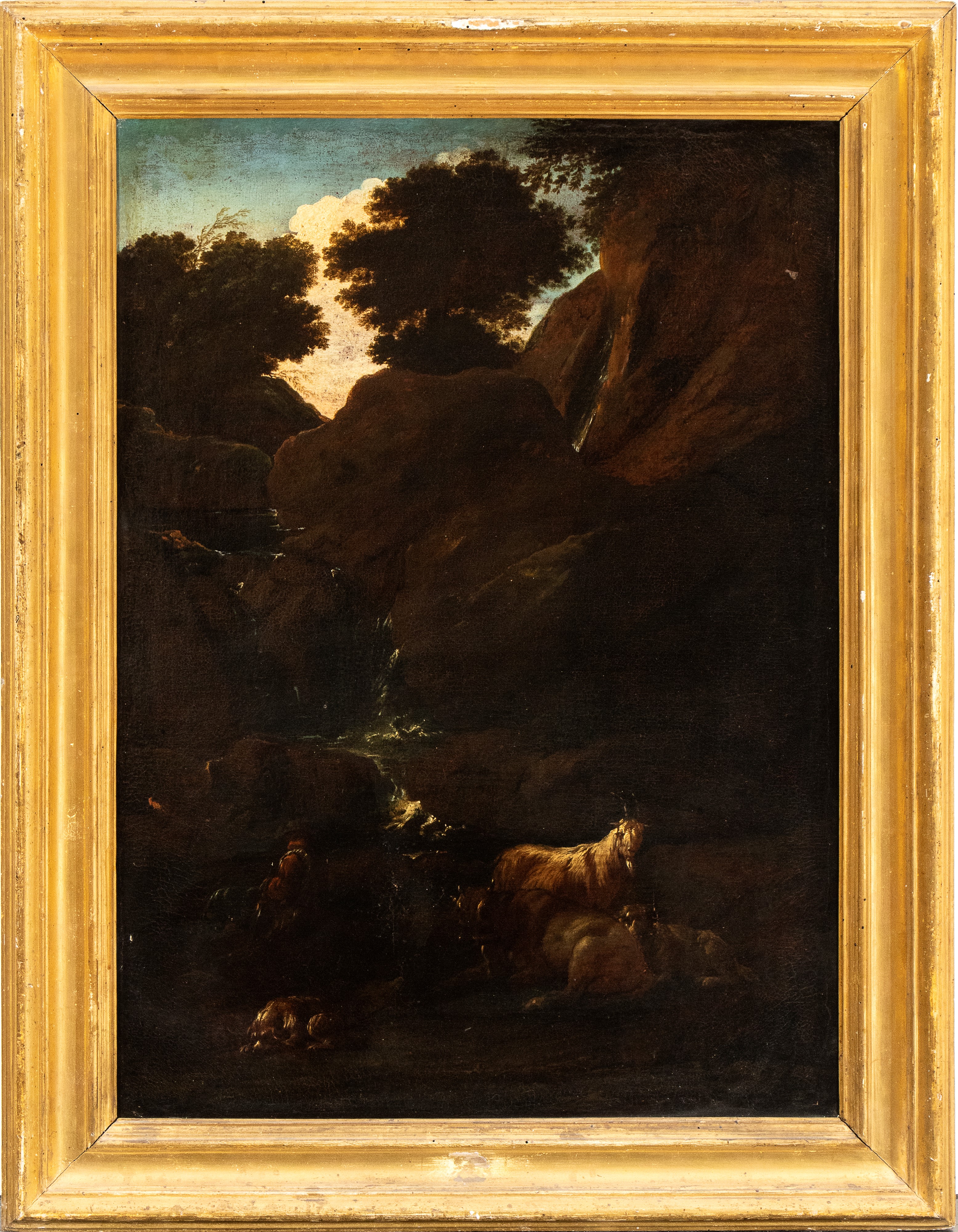 Philipp Peter Roos Rosa da Tivoli - A) Paesaggio con Arco in Rovina, Pastore e Armenti; B) Paesag...