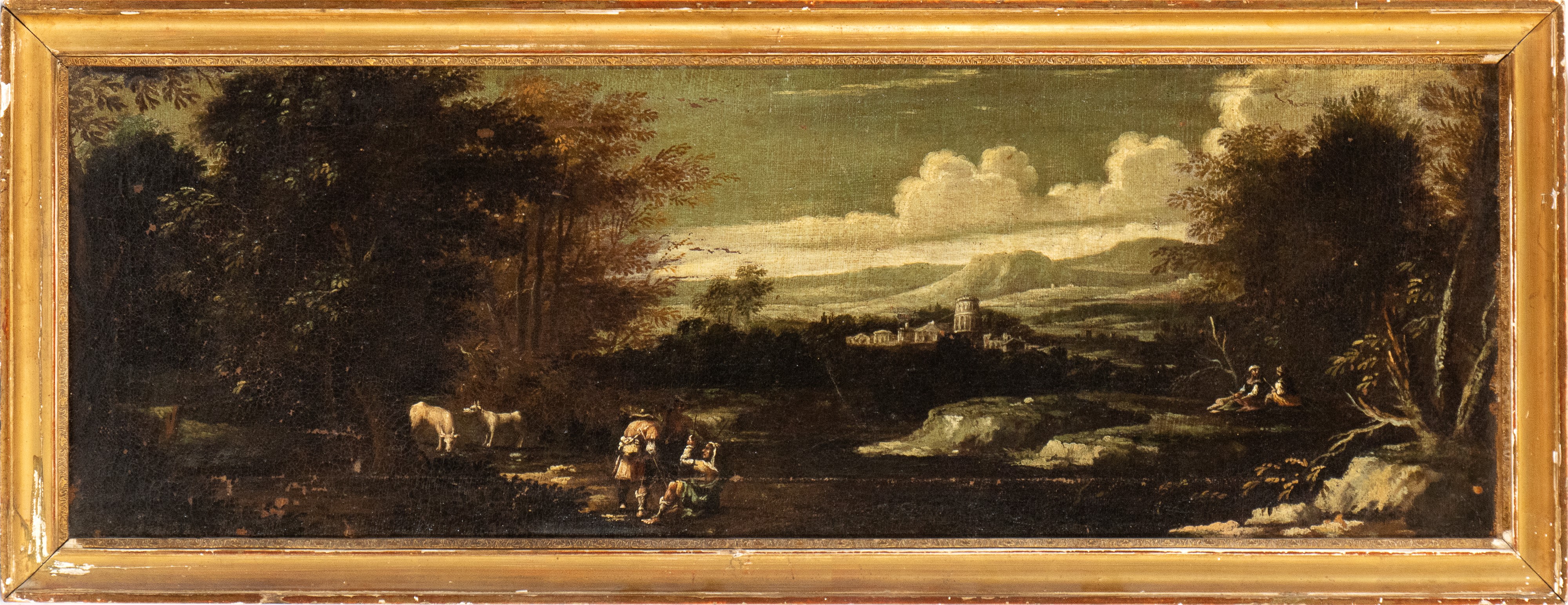 Artista Attivo a Roma, Seconda Metà XVII Secolo - Paesaggio con Pastori e Armenti