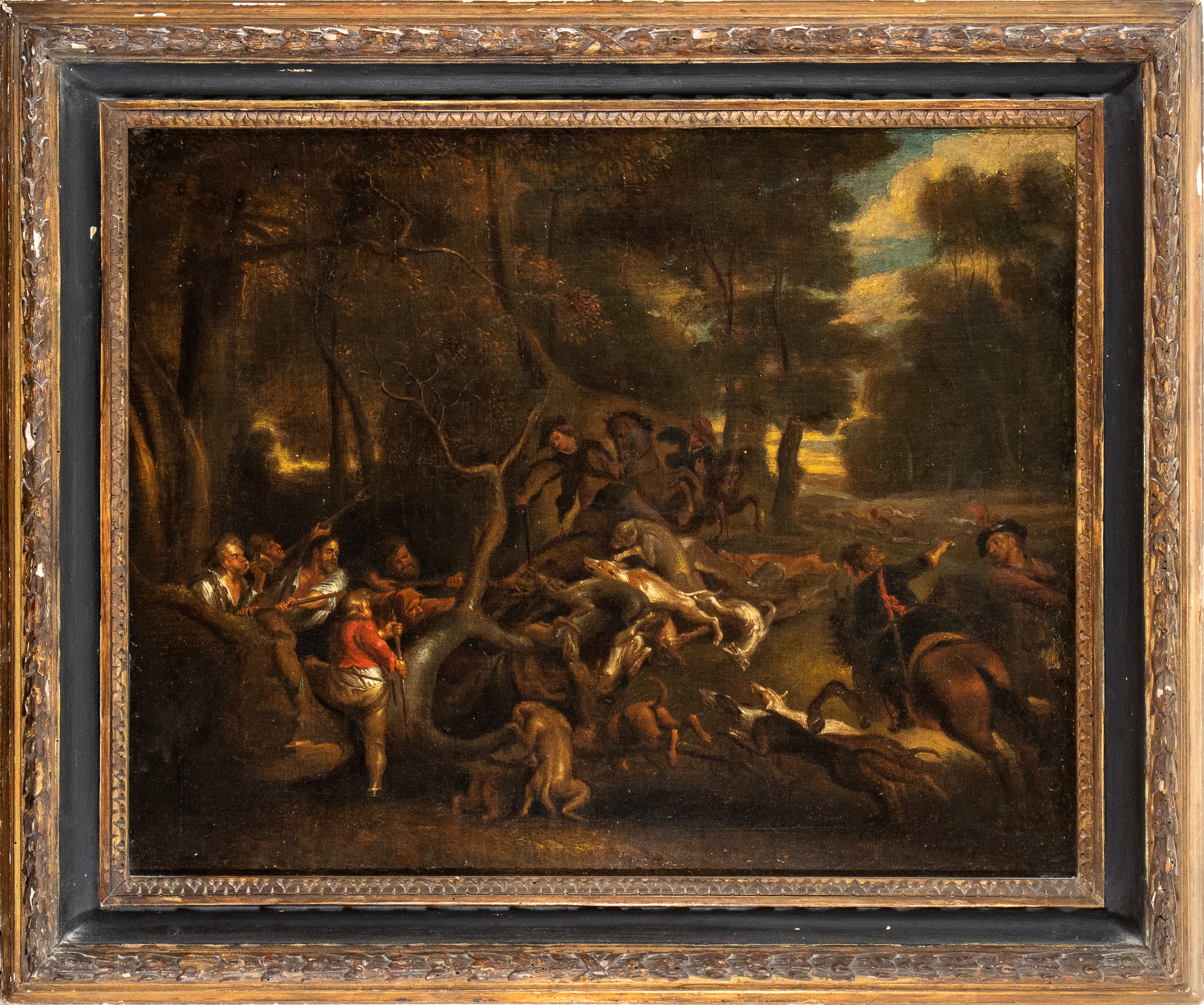 Artista Attivo a Roma, Prima Metà XVII Secolo - Caccia al Cinghiale