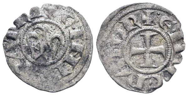 MESSINA. REGNO DI SICILIA. Enrico VI (1194-1197). Denaro. Mi. 0,80gr. Mir 53. RR. BB+