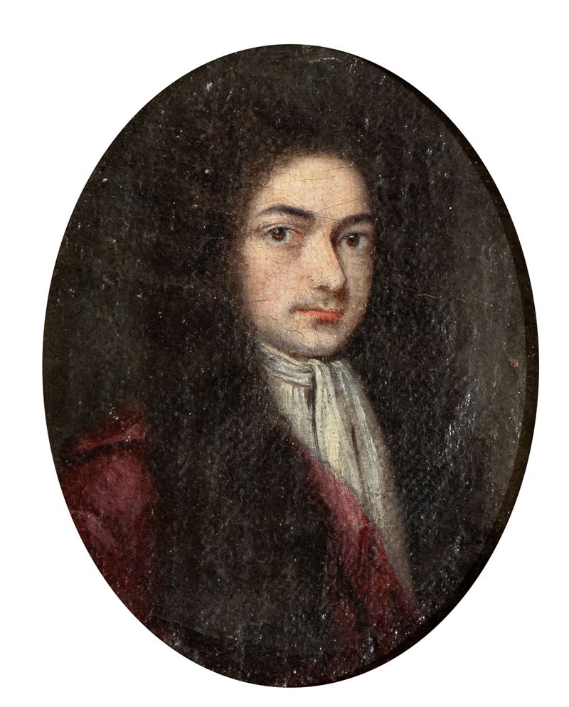 Artista Francese, XVIII Secolo - Ritratto di Gentiluomo in Abito Rosso