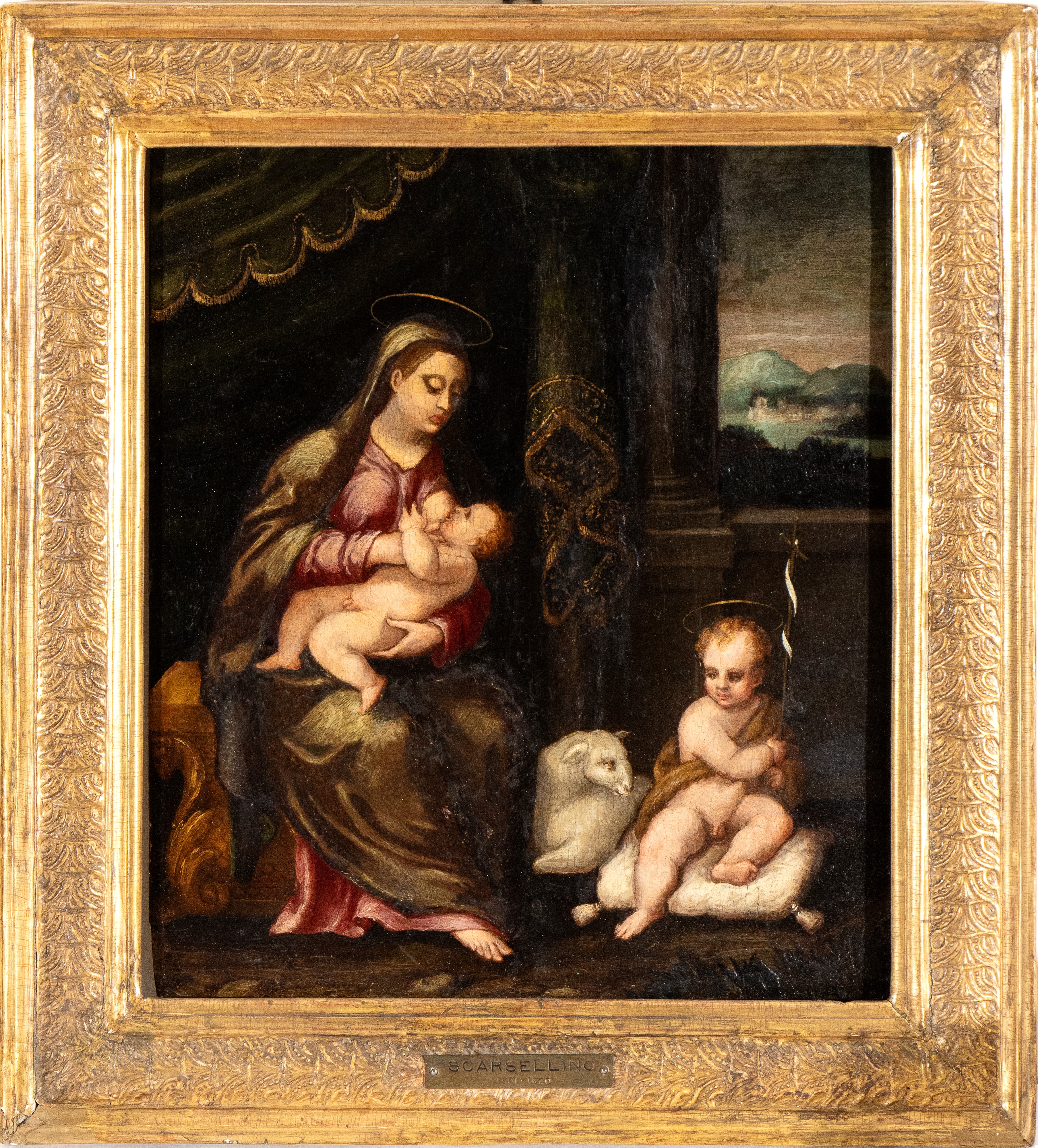 Artista Centro-italiano, XVI Secolo - Madonna Lactans con San Giovannino