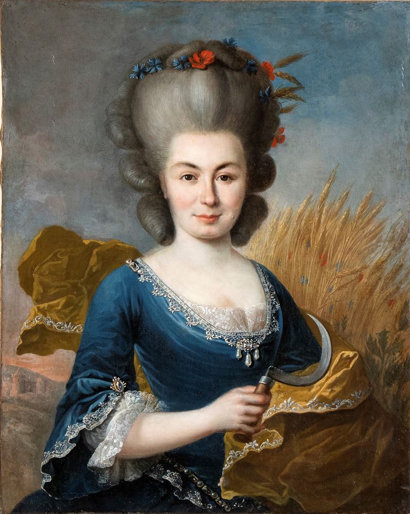 Artista Francese, XVIII Secolo - Gentildonna nei Panni della Dea Cerere