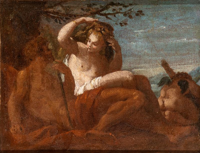 Artista Veneto, XVIII Secolo - Ercole e Onfale