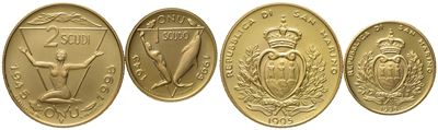 San Marino. 1 e 2 Scudi 1995, Dittico. Au 900 (9,67 G)
