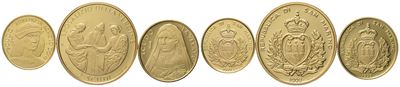 San Marino. 2, 1 e Mezzo Scudo 1999, Trittico. Au 900 (11,28 G)