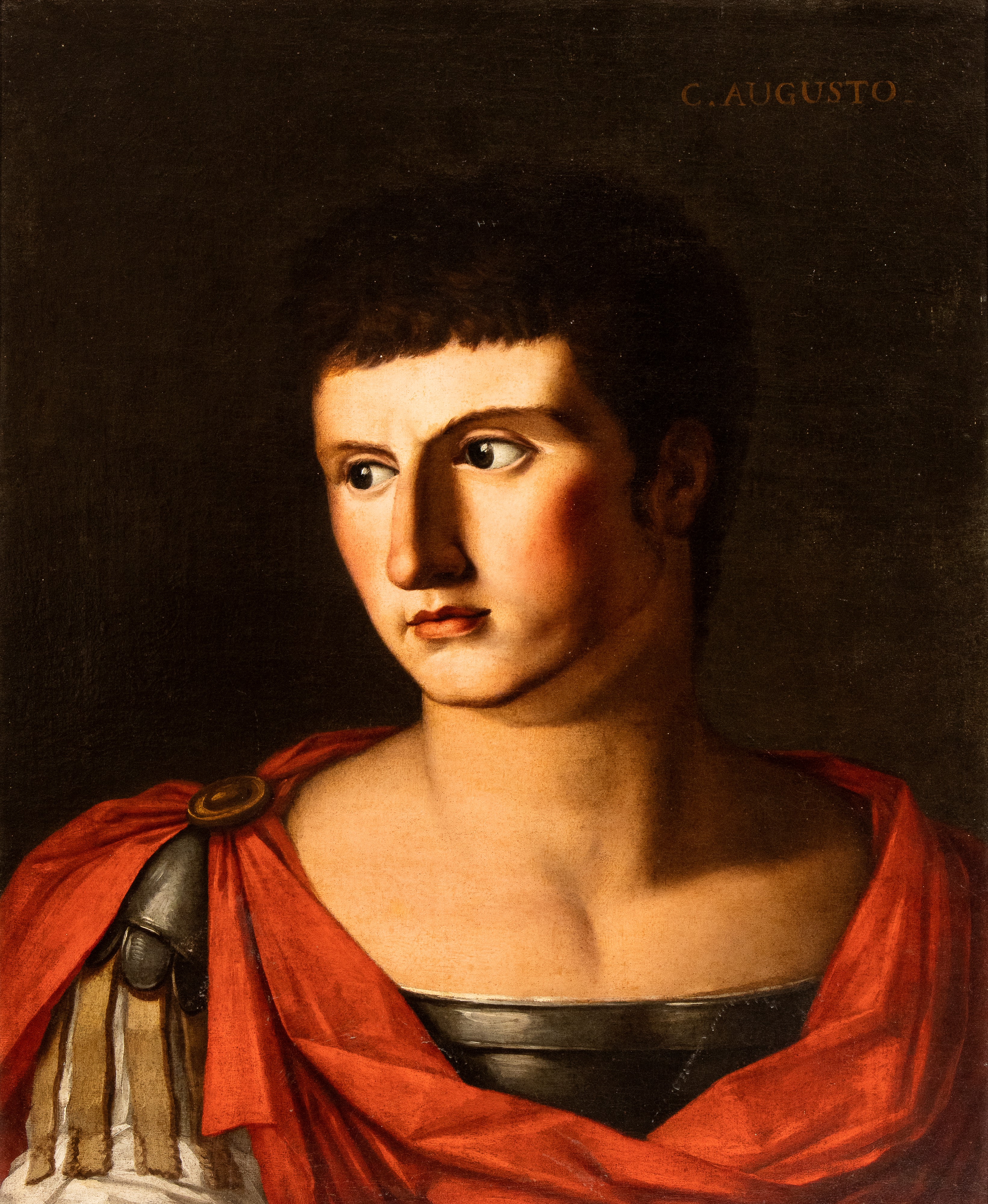 a) Ritratto di Augusto; b) Ritratto di Tiberio. Coppia di dipinti