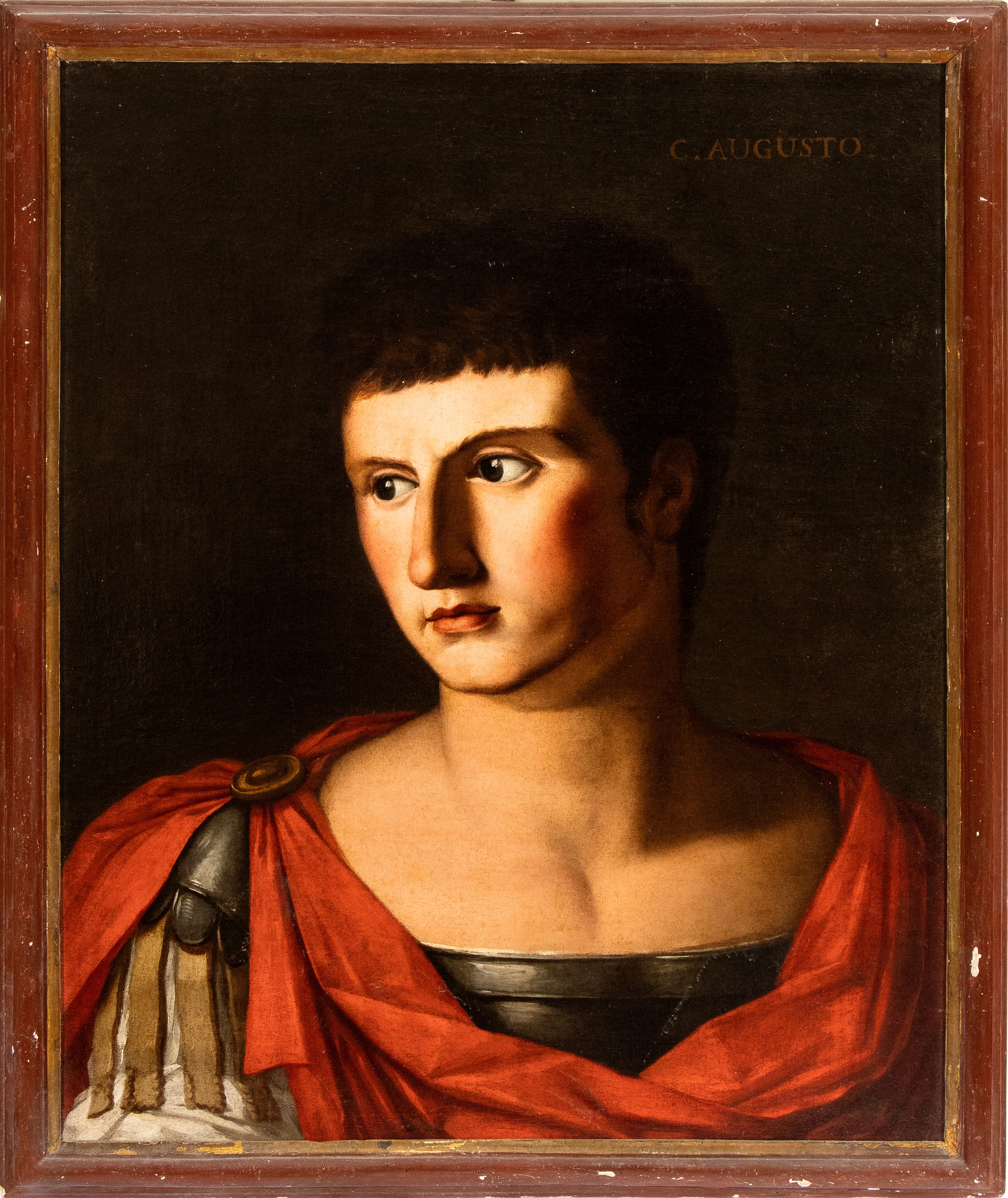 a) Ritratto di Augusto; b) Ritratto di Tiberio. Coppia di dipinti