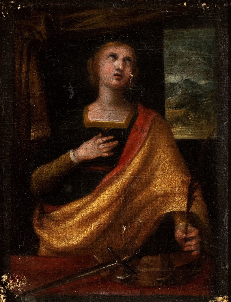 Artista Ferrarese, XVI Secolo - Santa Caterina D'alessandria