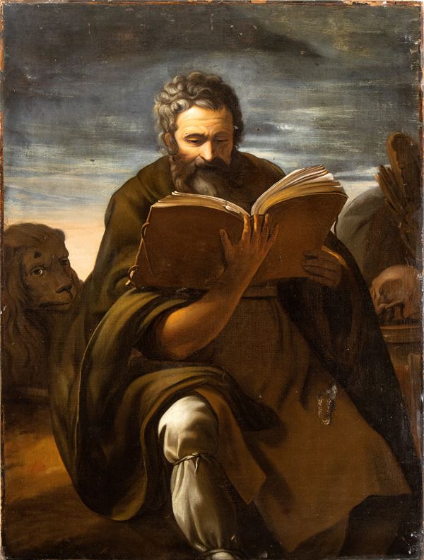 Artista emiliano, XVII secolo - Saint Jerome in the desert