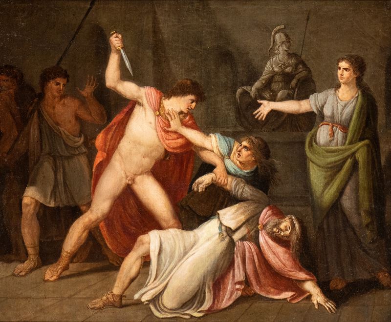 Artista Neoclassico Italiano, Prima Metà XIX Secolo - La Morte di Priamo