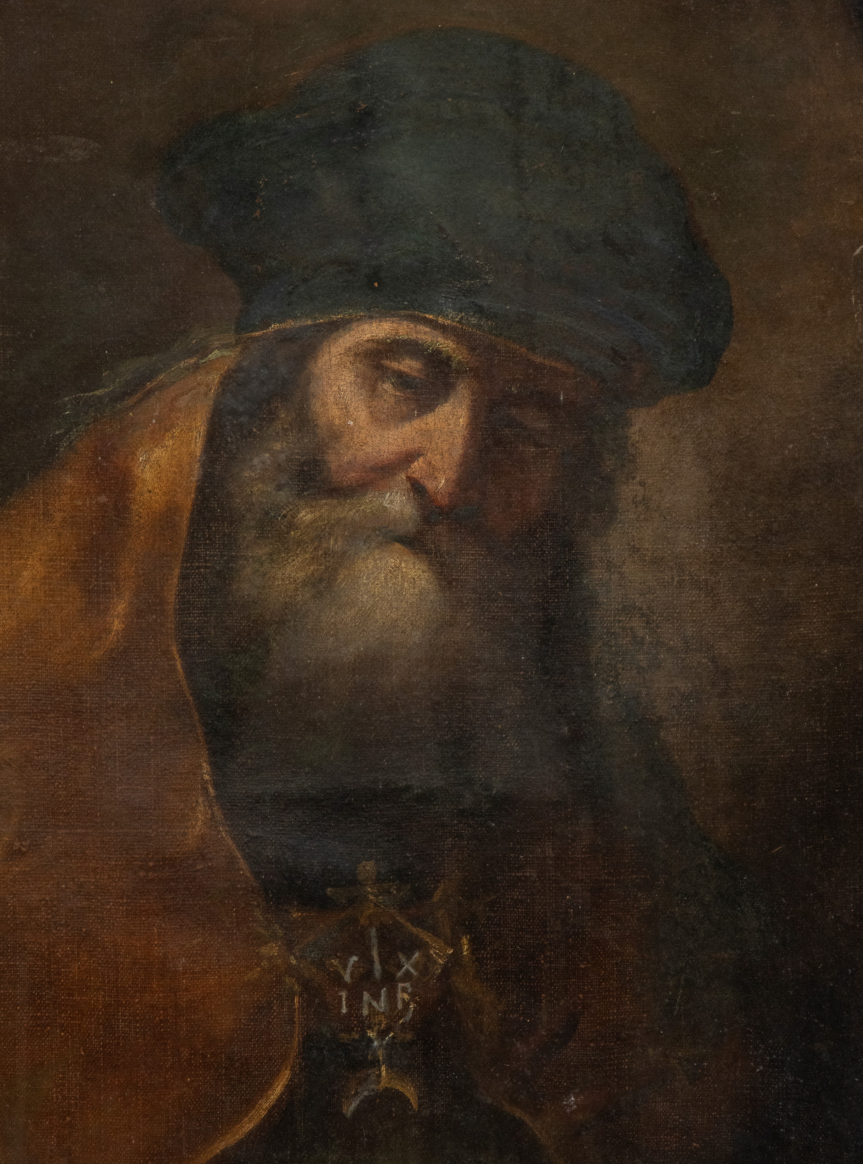 Artista Olandese, XVII - XVIII Secolo - Anziano Profeta con Turbante