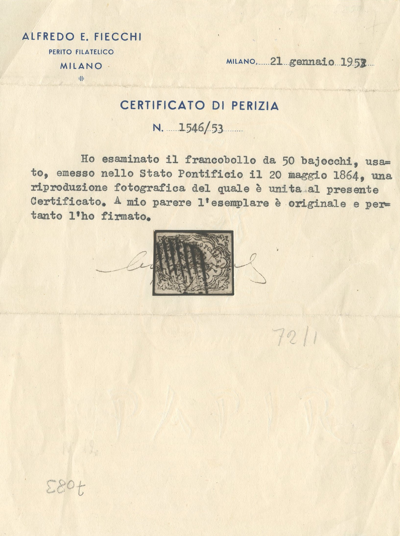 Pontificio - 50 Baj. Stampa Difettosa