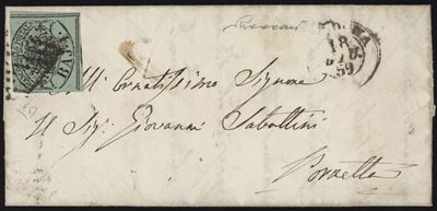 Francobollo pontificio, Lettera affrancata da Bologna del 6 Giugno 1859