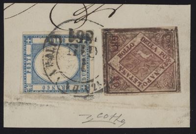 Napoli, Affrancatura mista con Francobolli Prov. Napoletane, 1861