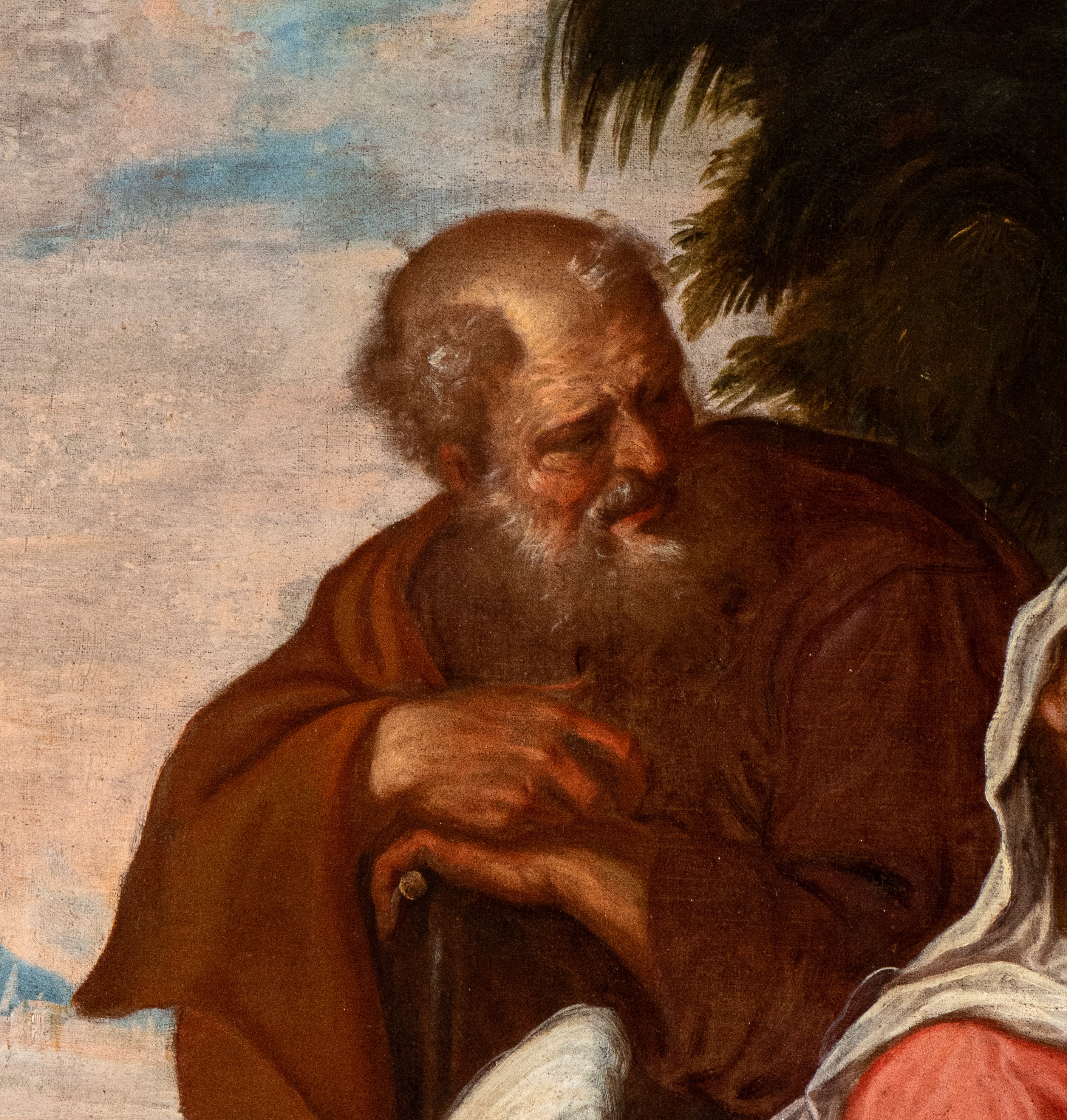 Artista Genovese, XVII Secolo - Riposo Durante la Fuga in Egitto