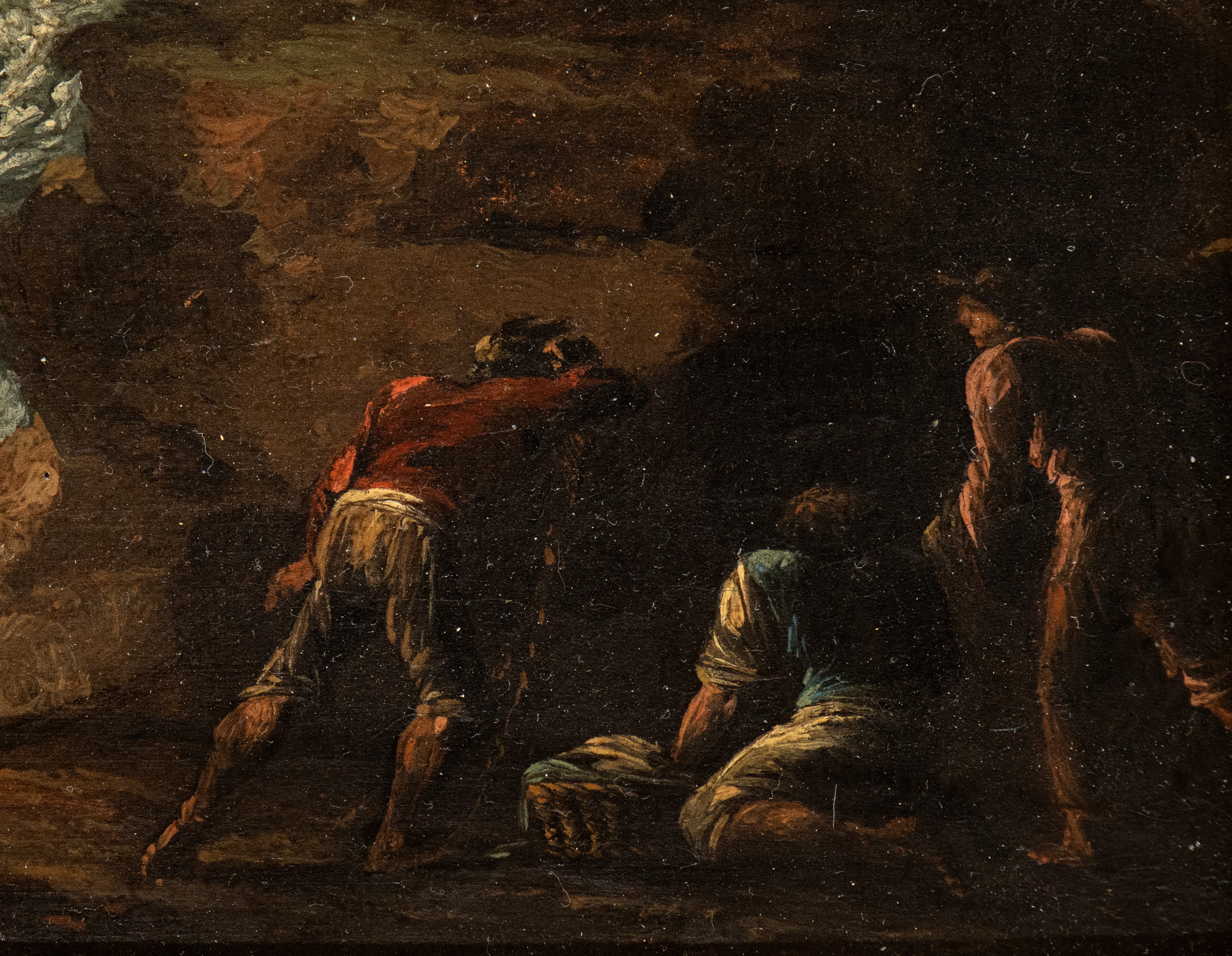 a) Marina con scogliera, naufraghi e cittadella sullo sfondo; b) Marina con pescatori, galera e f...