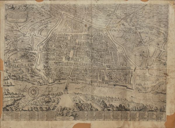 Ottavio Ballada - Map of the city of Pavia