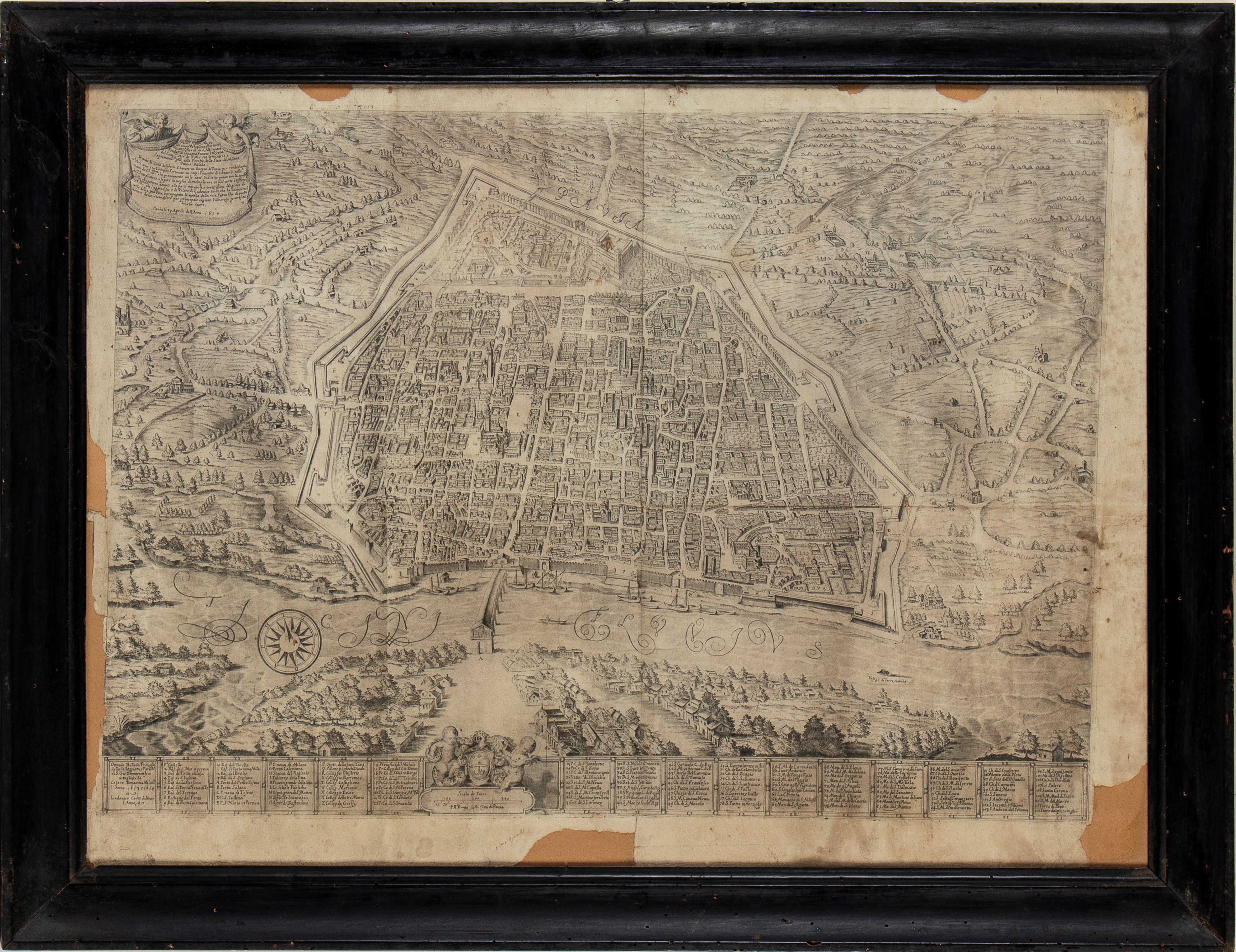 Pianta della città di Pavia