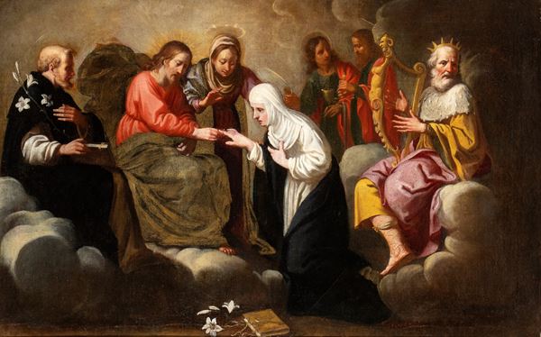 Artista emiliano, XVIII secolo - The Mystic Marriage of Saint Catherine of Siena