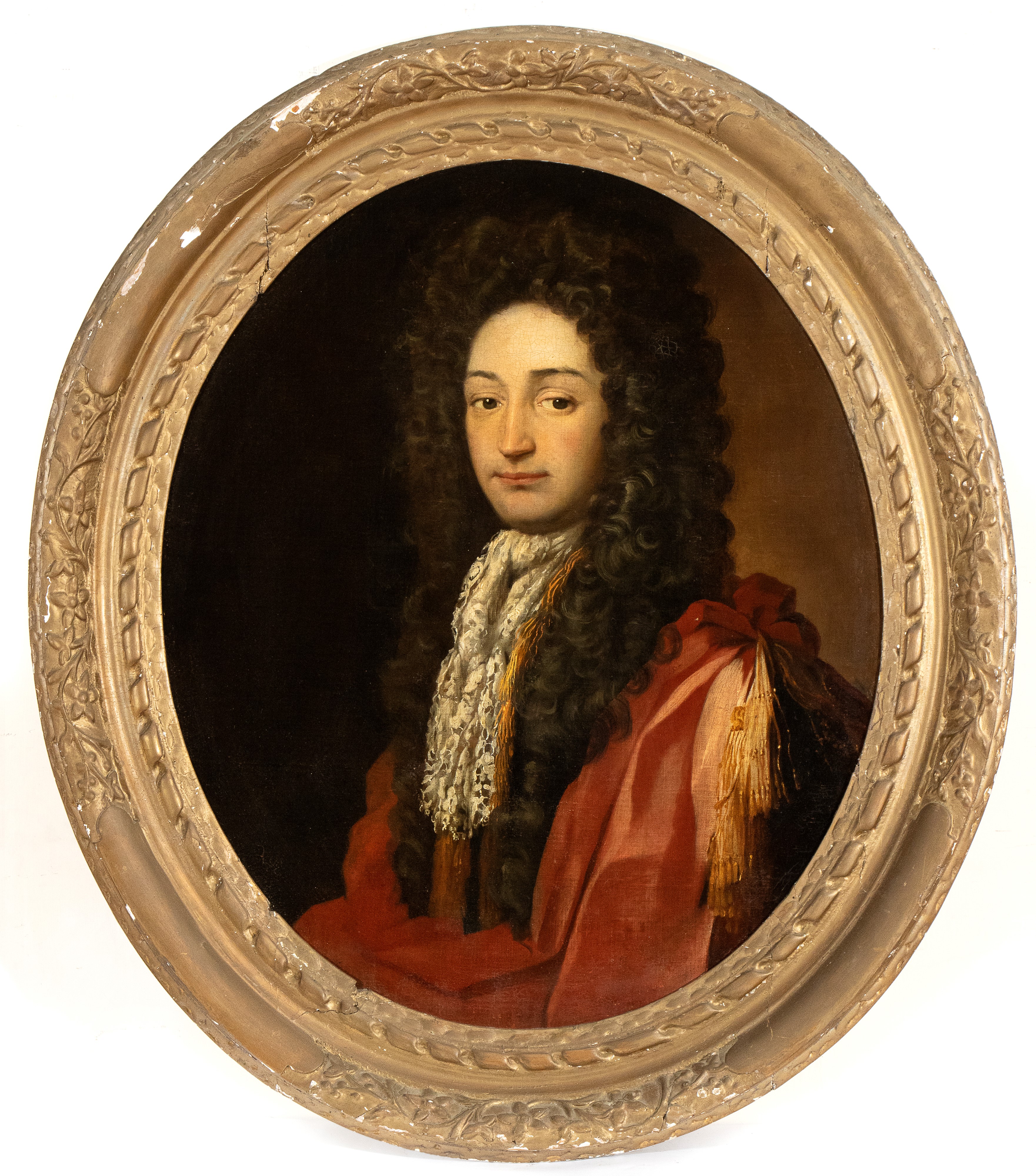 Artista Francese, XVIII Secolo - Ritratto di Giovane Gentiluomo con Giubba Rossa
