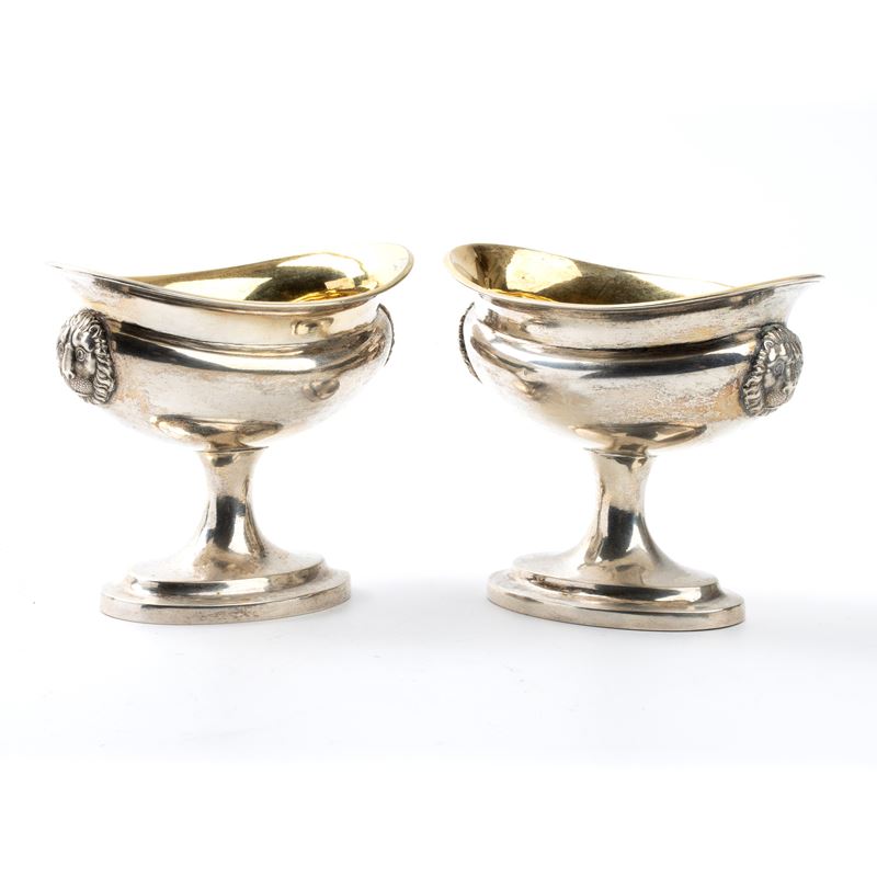 Georg Christian Friedrich Sick Or Johann Christoph Sick - Coppia di Saliere Tedesche in Argento