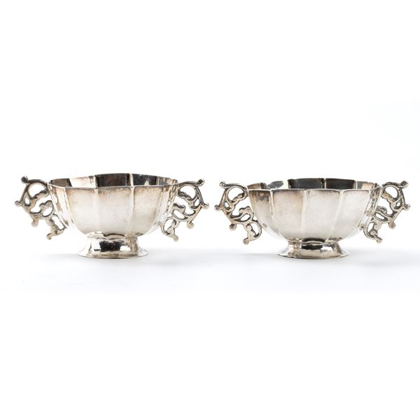 Pair of silver salt cellars