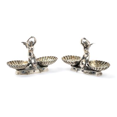 Coppia di Saliere Italiane in Argento